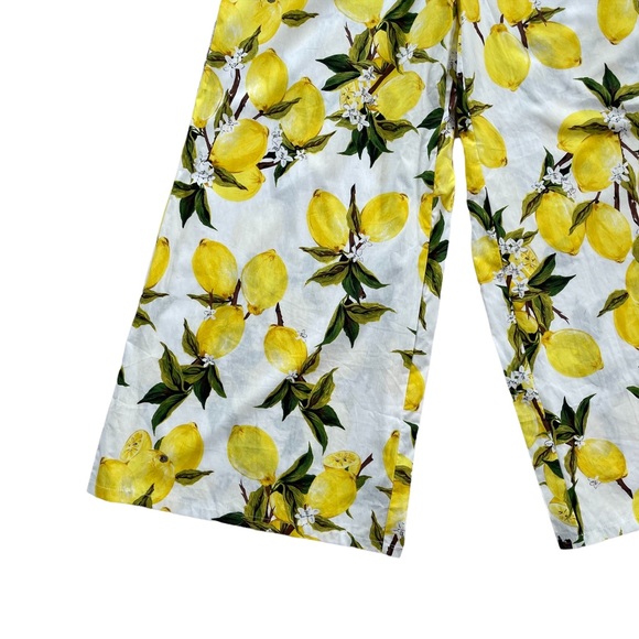 Boohoo Lemon Print Tie-front Culotte Jumpsuit - Picture 6 of 8